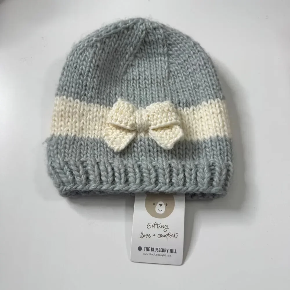 NWT THE BLUEBERRY HILL Bow Hat Bowie Grey Cream 2-5 years Kids